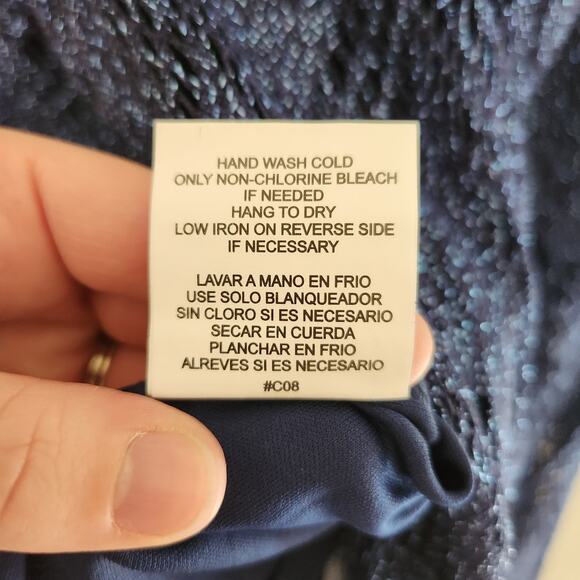 As U Wish blue sparkle fringe party dress M - Picture 4 of 5